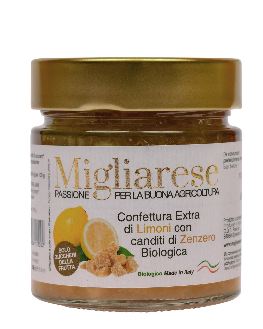 Confettura Biologica di Limoni con Canditi e Zenzero 280gr -