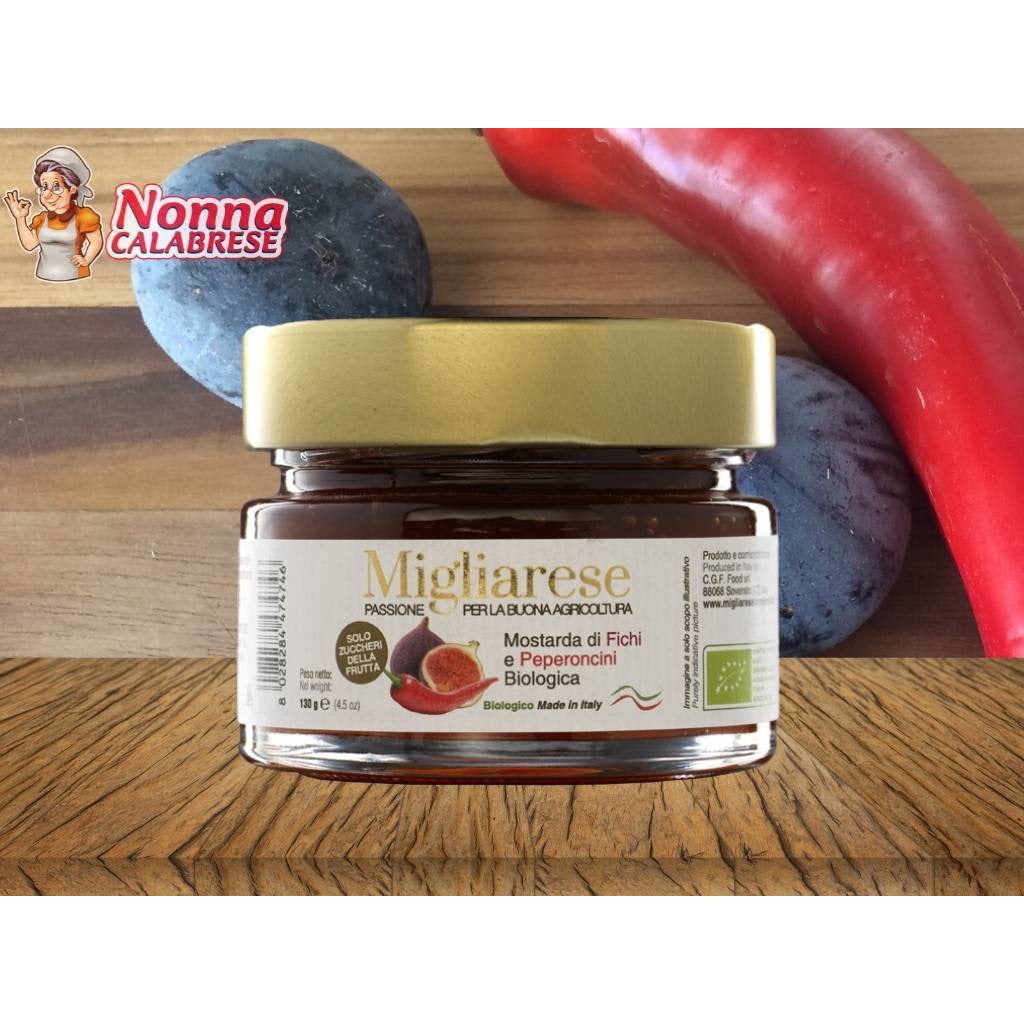 Mostarda Biologica di Fichi e Peperoncino Calabrese Naturale 130gr - Nonna Calabrese.it