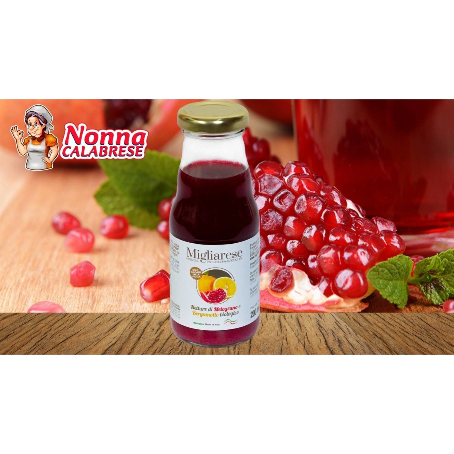Nettare di Melograno e Bergamotto Biologico 200ML - Nonna Calabrese.it